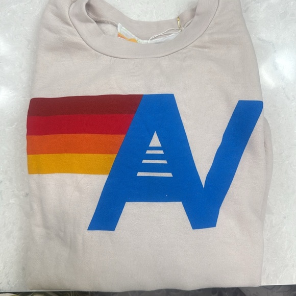 Aviator Nation White and Blue Crewneck Sweater - Picture 3 of 3